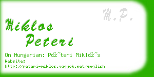 miklos peteri business card